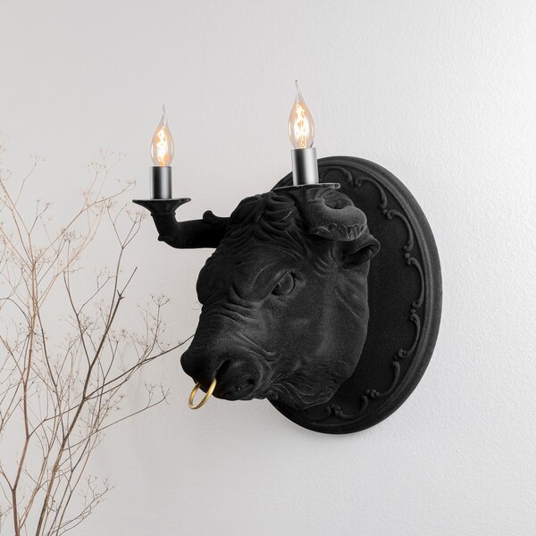 Karman Corrado aplică de perete ceramică negru, reglabil, Negru, Camera de zi / sufragerie, Ceramică, Design