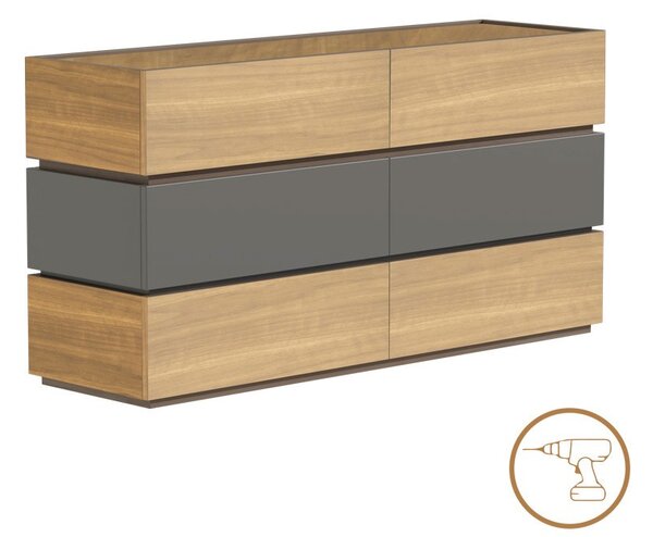 Comoda din Sonlen, de nuc-bej, 120x40x72 cm