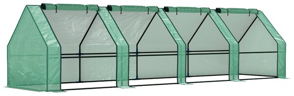 Outsunny Mini Seră Portable Tunel pentru Creșterea Plantelor și Florilor cu Uși Rulabile cu Fermoar, Verde | Aosom Romania