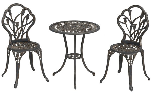 Outsunny Set de Gradina 3 Piese din Aluminiu cu 2 Scaune | Aosom Romania