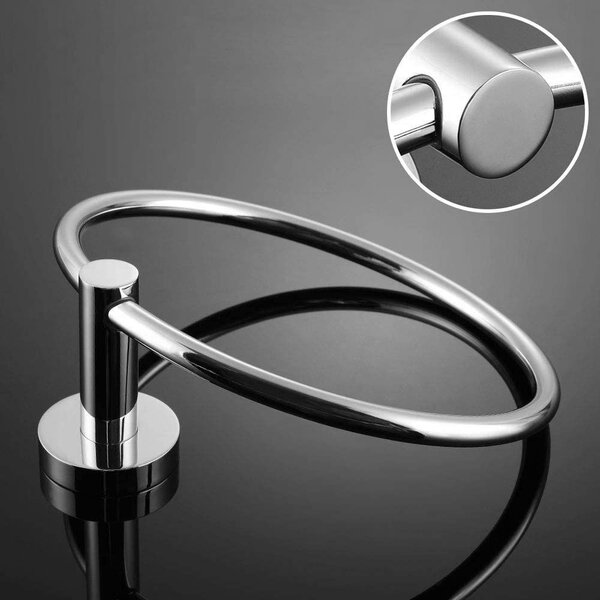 Suport pentru prosoape cu inel rotund, Rea Mist 05, cromat, REA-80027