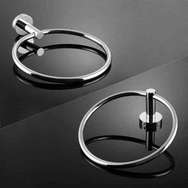 Suport pentru prosoape cu inel rotund, Rea Mist 05, cromat, REA-80027