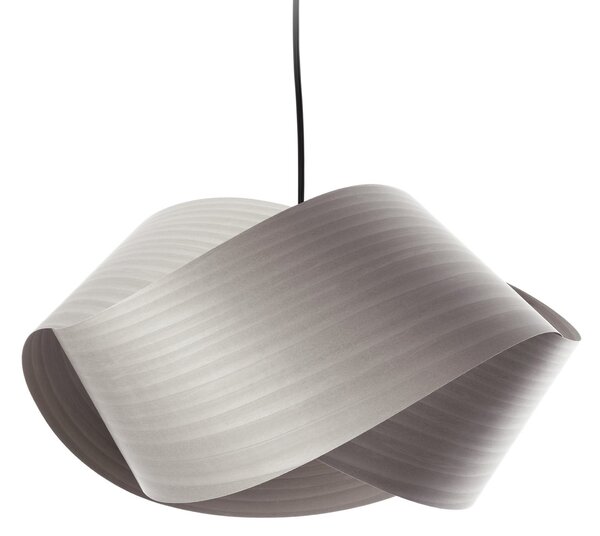 LZF LAMPS Lampă suspendată Nut, gri/nichel, lungime 42 cm, lemn, reglabil, Gri, Camera de zi / sufragerie, Lemn, Design