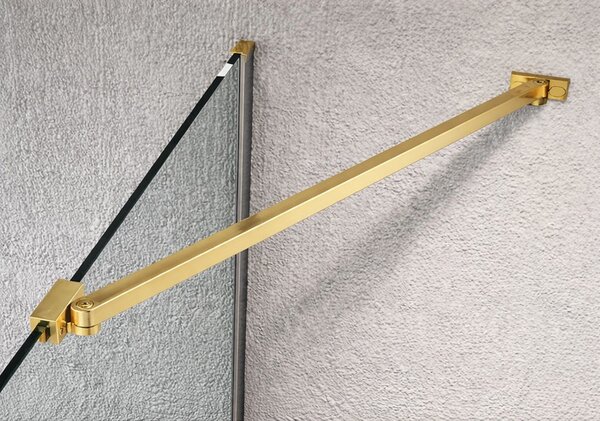 Erga Paris, suport de colț pentru paravane de duș cu grosimea sticlei 6/8/10 mm, lungime 60 cm, auriu strălucitor, ERG-V02-PARIS-BAR60-GD