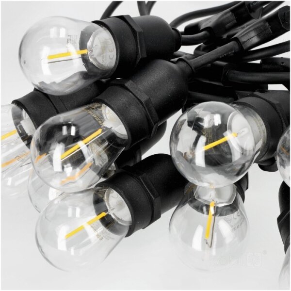 Lanț LED decorativ de exterior BAJA ST64 10xE27/1W/230V 10,9m IP44 alb cald