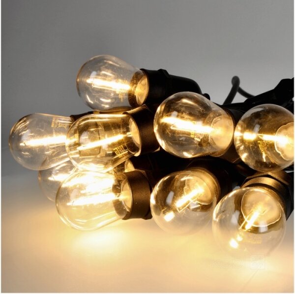 Lanț LED decorativ de exterior BAJA ST64 10xE27/1W/230V 10,9m IP44 alb cald