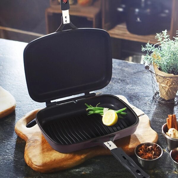 Tigaie dubleta grill, antiaderenta, 36 cm