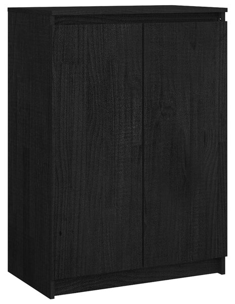Dulap, negru, 60x36x84 cm, lemn masiv de pin