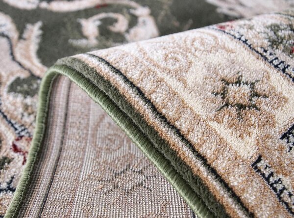 Covor Clasic Sufragerie Dormitor, Model Lotos 15002 310, Crem Verde 100x300
