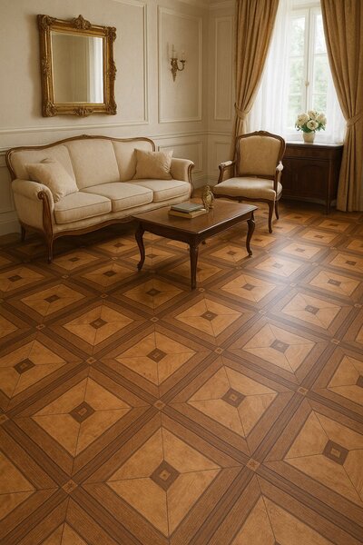 Covorul PVC linoleum Victoria, Latimi 1.5 m 2m , Maro, Suport Pasla 200 x 200