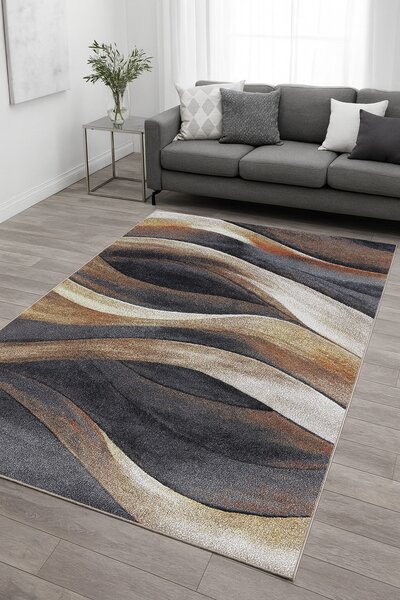 Covor Living Dormitor, Model Kolibri 11581 BG95, Gri Maro Dreptunghi, 50x80