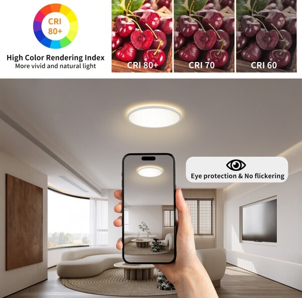 Brilagi LED ULTRA SLIM 18W/230V pr.30 cm cu senzor și DO, stins reglabil