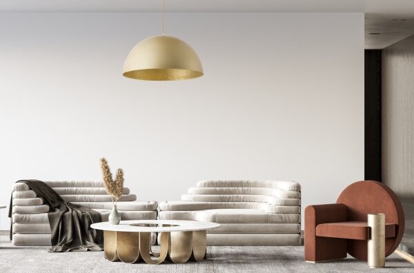 Lustră pe cablu SFERA 1xE27/60W/230V d. 35 cm auriu