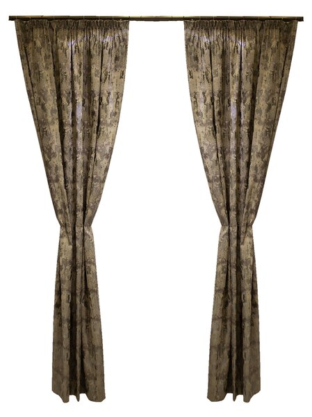 Set draperii Velaria model abstract gri-argintiu, 2x150x255 cm