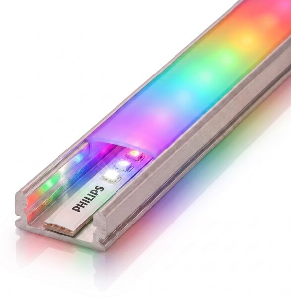 Set 1x bandă LED RGBW WHITE AND COLOR LED/20W/230V 2 m + 2x profil încastrat 1 m