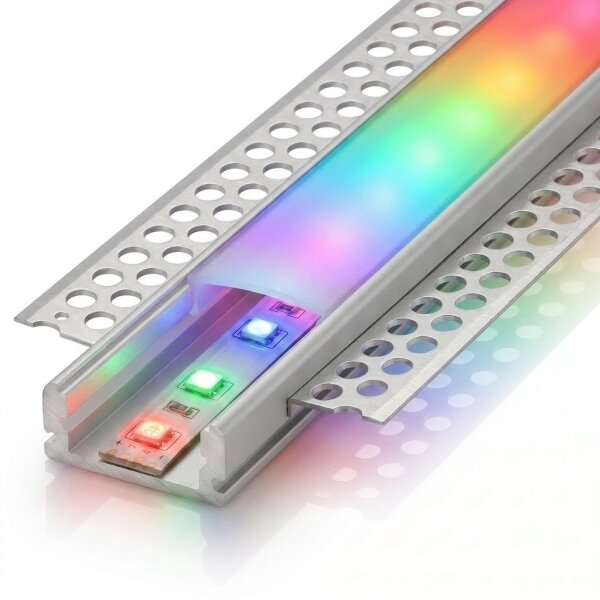 SET 1x bandă LED digitală RGBW, 9,6 W/230 V, 3 m + 3x profil încastrat de 1 m + telecomandă