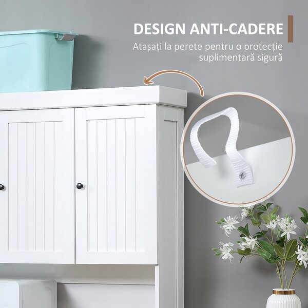 HOMCOM Bufet de Bucătărie Modern cu Dulap pentru Depozitare, Ideal pentru Cuptorul cu Microunde, Design Elegant, Alb | Aosom Romania