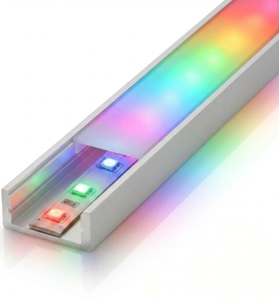 Set 1x bandă LED RGBW DIGITAL LED/9,6W/230V 3 m + 3x profil încastrat 1 m + telecomandă