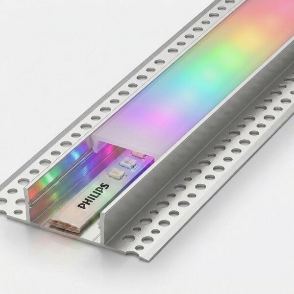 SET 1x bandă LED RGBW WHITE AND COLOR LED/20W/230V 2 m + 2x profil încastrat 1 m
