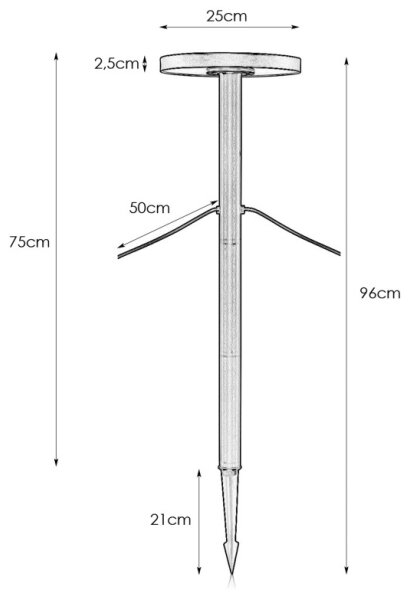 Markslöjd 108173 - Lampă LED de exterior GARDEN24 LED/5W/24V 96 cm IP44 neagră