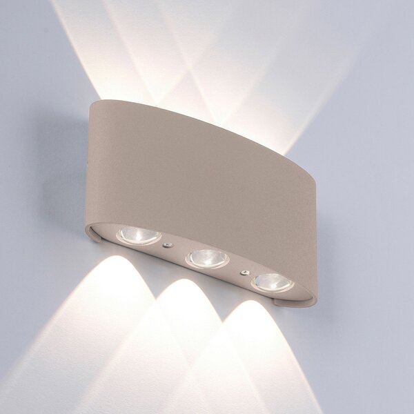Paul Neuhaus Lampă LED pentru exterior Carlo, 17 cm, culoare nisip, Bej, Aluminiu, Modern