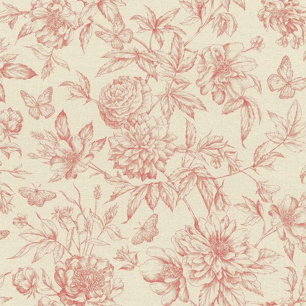 Tapet vlies pentru perete rasch peonies 793949