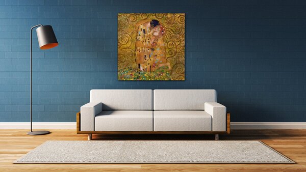 Impresi Tablou Reproduction Gustav Klimt Kiss - 50 x 50 cm