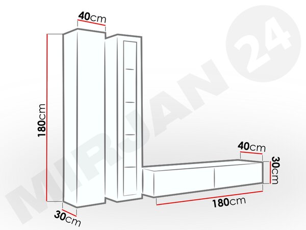 Mobilier living Ziggy III (negru + wotan). 1123289