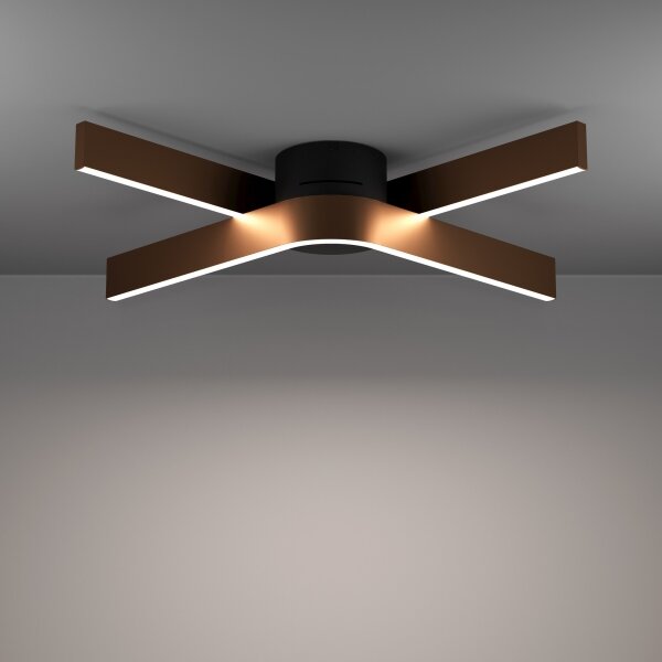 Eglo 901863 - Plafonieră LED RGBW FOLCINO-Z dimabilă, 2xLED/18W/230V, cupru/negru