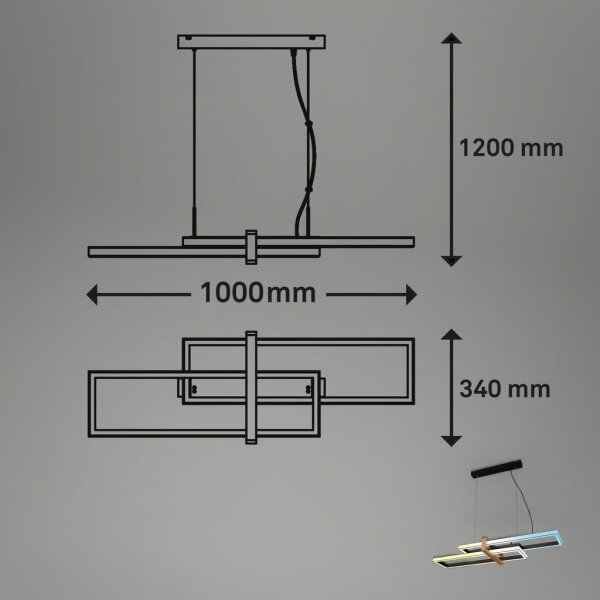Briloner 4768015 - Lustră LED dimmabilă pe cablu LED/44W/230V 2700-6500K
