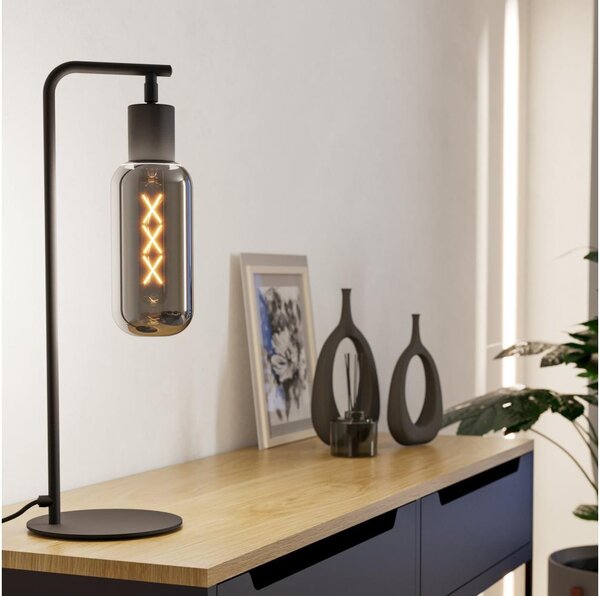 Eglo 901007 - Lampă de masă MAIONE 1xE27/4W/230V neagră/fumurie