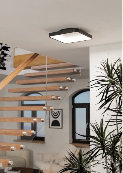 Eglo 901911 - LED RGBW Plafonieră dimabilă LORETELLO-Z LED/20W/230V 35x35cm negru
