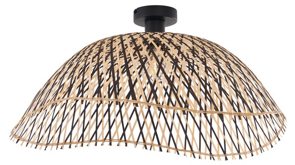 Plafonieră Art Deco din Bambus Negru 60 cm - Alka