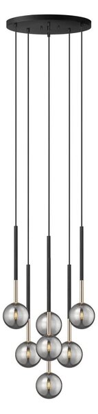 Lustră pe cablu Zuma Line P0574-07F-SDFZ ARCTURUS 7xG9/4W/230V negru