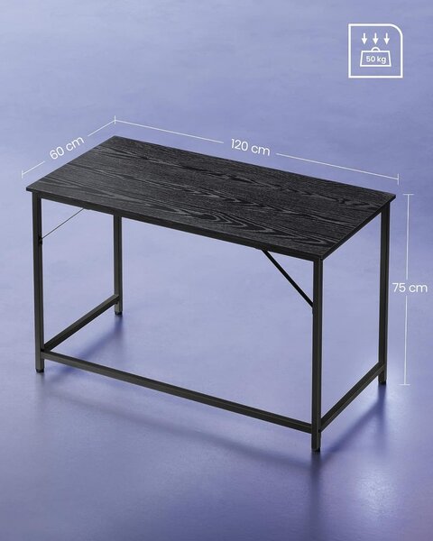 Birou, Vasagle, Negru, 120x60x75 cm
