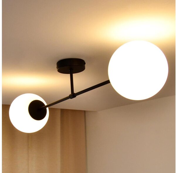 Lustră aplicată MOON 2xE27/15W/230V negru