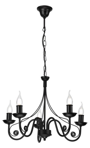 Lustră pe lanț DONATO 5xE14/40W/230V negru