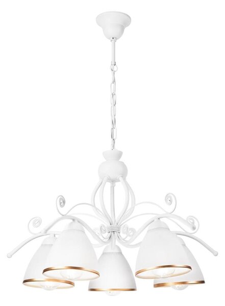 Lustră pe lanț RETRO II, 5xE27/60W/230V, albă