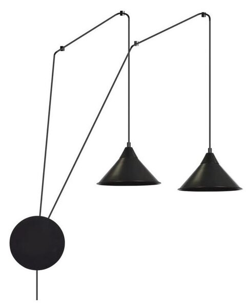 Lustră pe cablu ABRAMO 2xE27/15W/230V negru