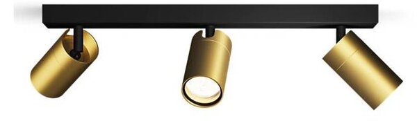 Spot pentru baie Philips IDRIS 3xGU10/5W/230V IP44 negru/auriu