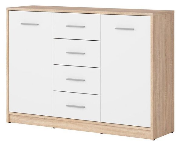 Comodă Nepo Plus 6 (stejar sonoma + alb) . Promo -10%. 1098302