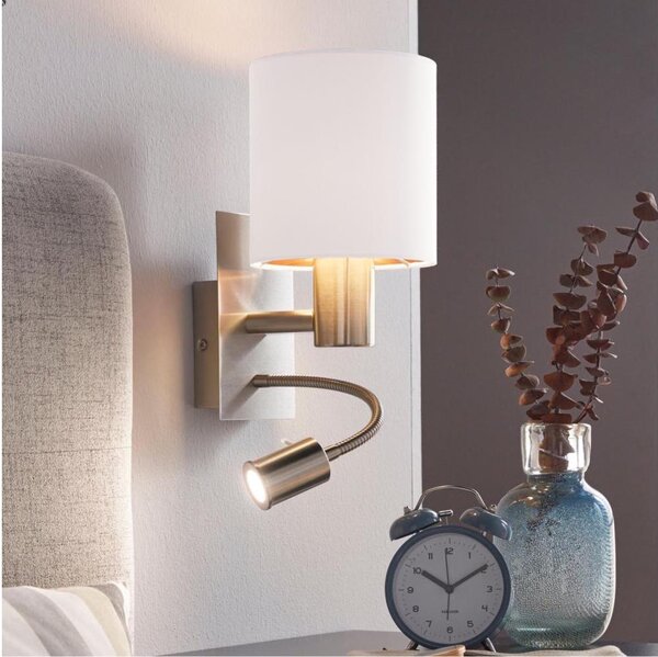 Eglo 96484 - Lampă LED flexibilă PASTERI 1xE27/40W+LED/3,8W albă