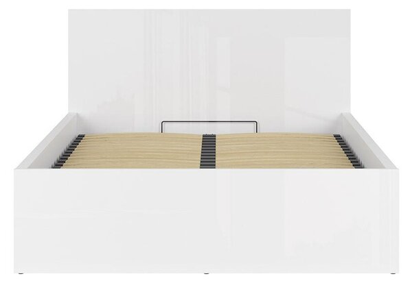 Pat matrimonial 140 cm Tetrix 8 (alb lucios) (cu somieră) (cu sp. depozitare). 1098488