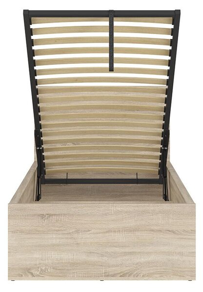 Pat de o persoană 90 cm Tetrix 15 (stejar sonoma) (cu somieră) (cu sp. depozitare). Promo -25%. 1098500