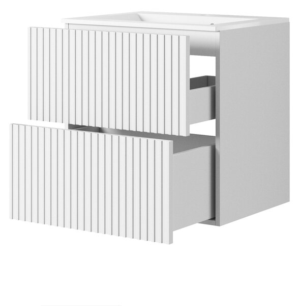Dulap baie suspendat sub chiuvetă Nicole 60 cm - alb mat