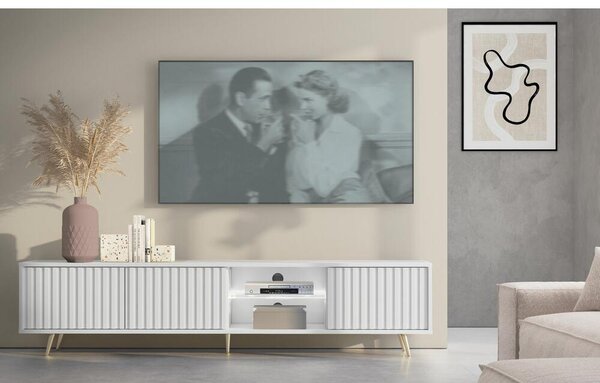 Masă TV Biel 175 (cu iluminat) (alb). Promo -17%. 1098764