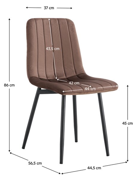 KONDELA Scaun, material Velvet maro / negru, RAMITA TIP 1