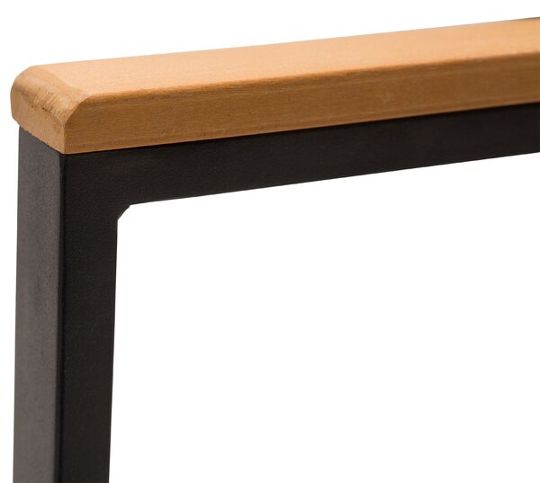 Outsunny Set Mobilier de Grădină din Ratan din 2 Scaune cu Brațe pentru Terasă, Bancă și Masă de Cafea, 80x42x37 cm, Negru | Aosom Romania