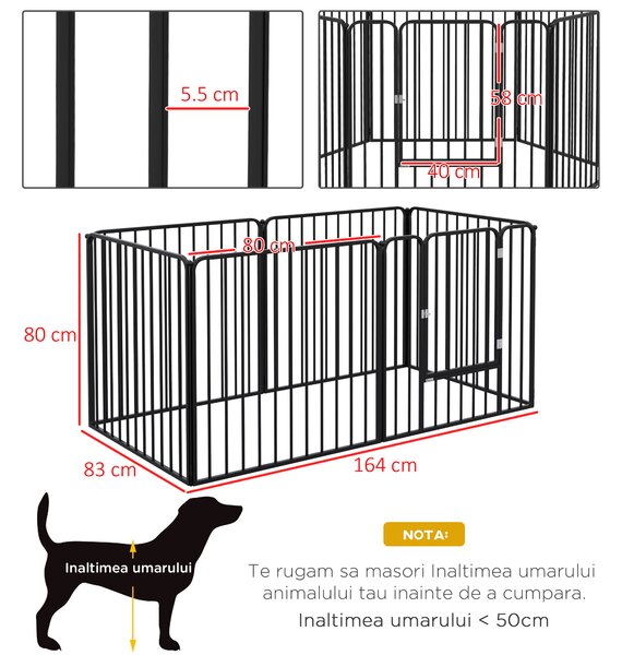 PawHut Tarc de Joaca Rezistent pentru Caini din 6 Panouri pentru Animale de Companie Interior Exterior | Aosom Romania