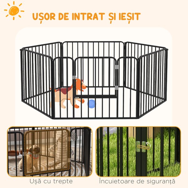 PawHut Tarc de Joaca Rezistent pentru Caini din 6 Panouri pentru Animale de Companie | Aosom Romania